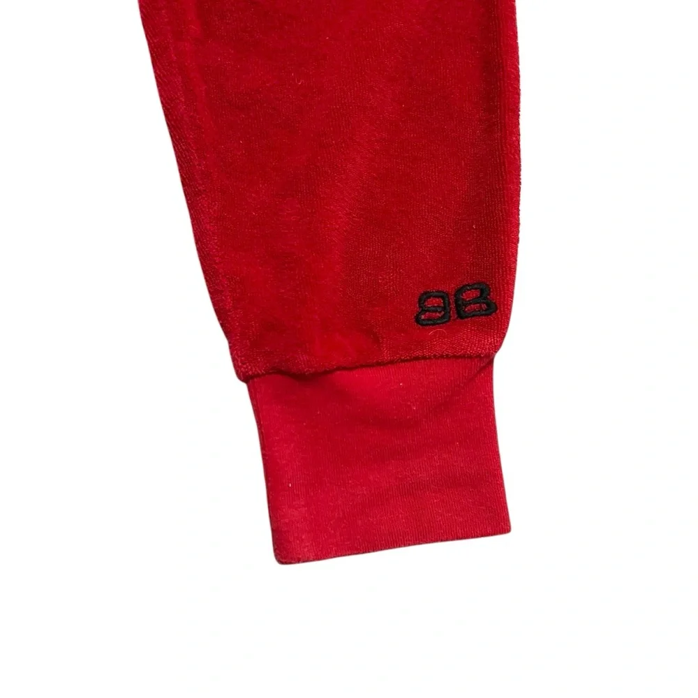 Bandy Button 10-11Y School Child Red Terry Jogger Pants